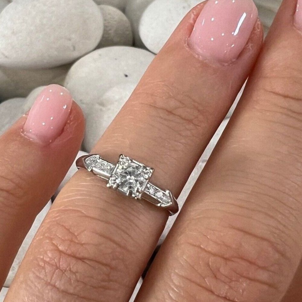 JABEL 18K WHITE GOLD DIAMONDS  RING SIZE 4.5 - Picture 8 of 10